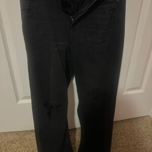 American Eagle Outfitters Women's Black Distressed Jeans